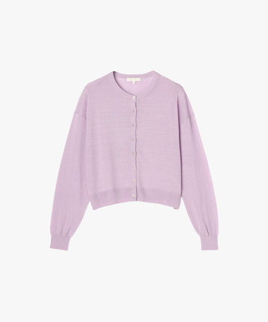 シアー ニット ロングスリーブ カーディガン