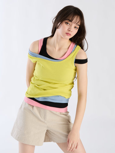 【Outlet】リブタンクトップ