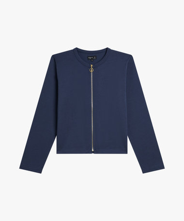 コットン 長袖 カーディガン "Zip"