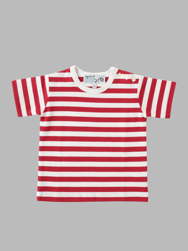 ベビー コットン 細ボーダー 半袖 Tシャツ