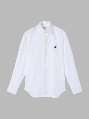 メンズ アイコニック 刺繍 コットン 長袖 シャツ ”Lezard”