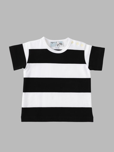 ベビー コットン 太ボーダー 半袖 Tシャツ