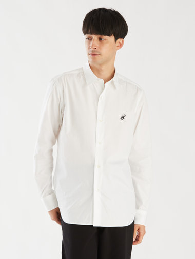 メンズ アイコニック 刺繍 コットン 長袖 シャツ ”Lezard”