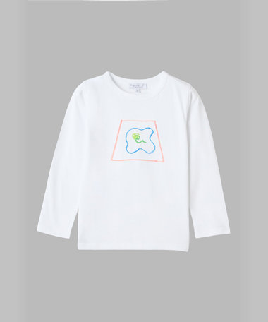 キッズ プリント コットン 長袖 Tシャツ agnes b.×mayumi yamase