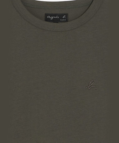 "b" ロゴ 刺繍 コットン 半袖 Tシャツ "b. style"