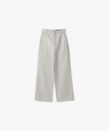 コットン デニム ストレート ワイドパンツ