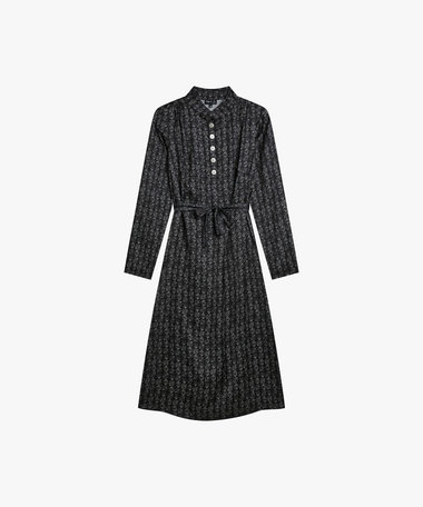 プリント スタンドカラー 長袖 ワンピース "Madelyn"