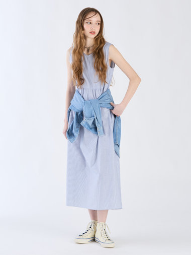 【Outlet】ストライプブイネックドレス