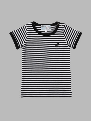 ベビー "b."ロゴ 細ボーダー 半袖 Tシャツ