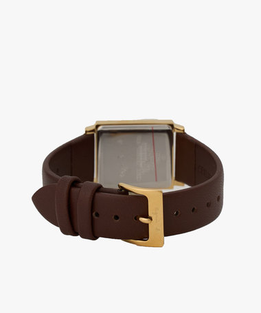 ブラウン レザー スクエア ウォッチ "Marcello"