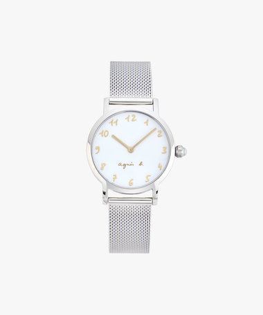 シルバー ステンレス ラウンド ウォッチ "Marcello"