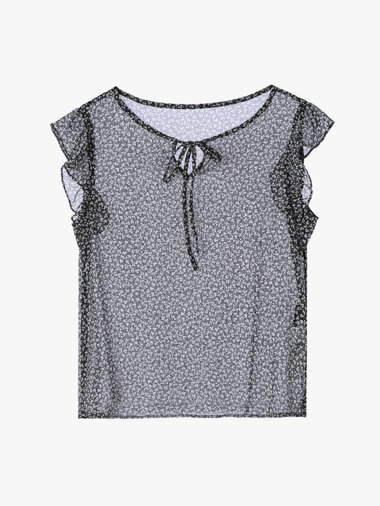 【Outlet】クローバープリントフリルブラウス