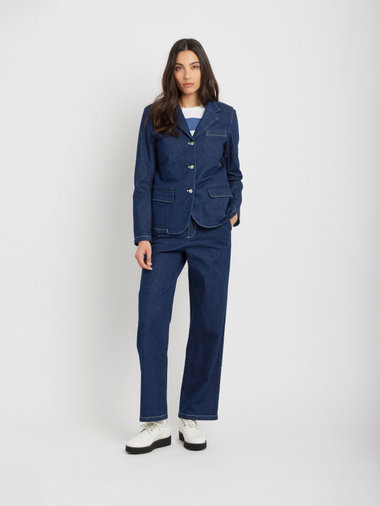 デニム 長袖 シングルブレストジャケット