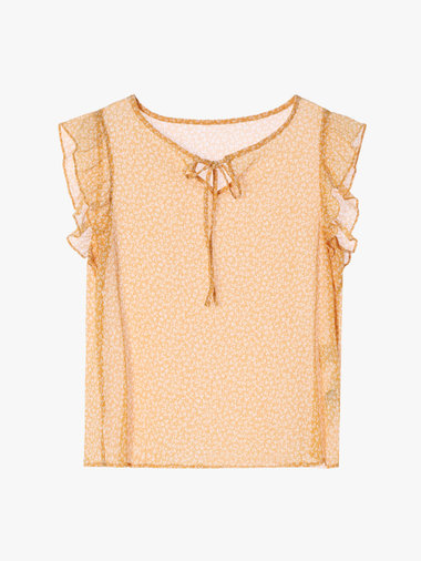 【Outlet】クローバープリントフリルブラウス