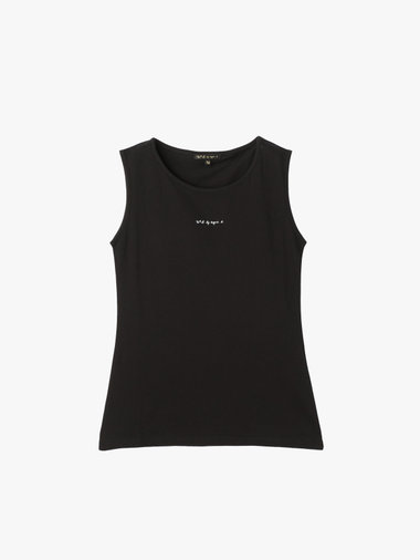 ミニロゴ プリント コットン タンクトップ