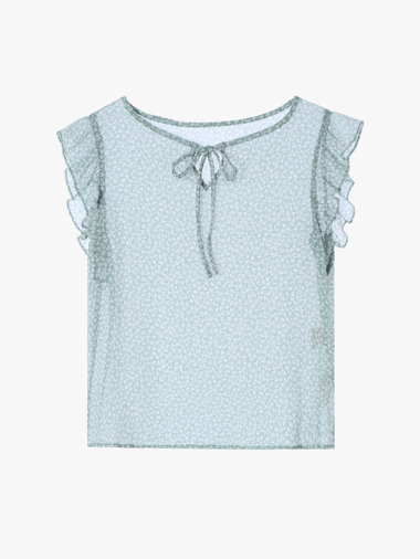 【Outlet】クローバープリントフリルブラウス