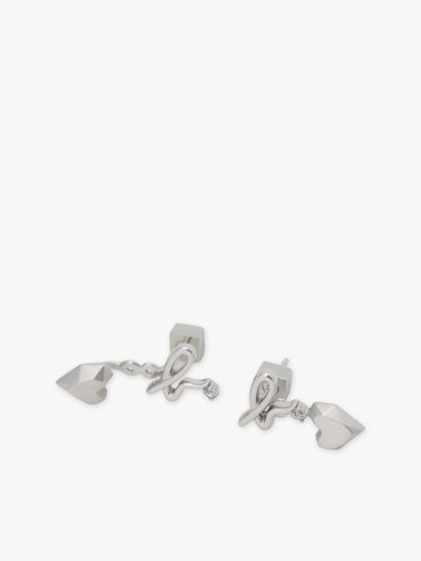 2way ハート ピアス ”Carving of love”