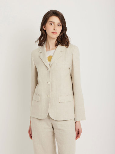 リネン テーラードジャケット