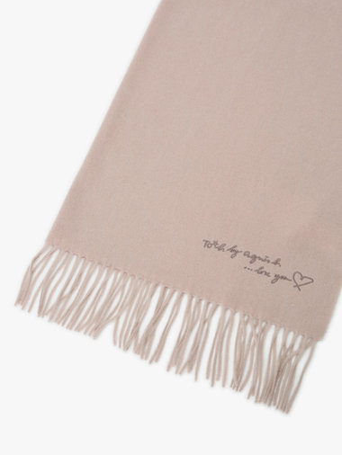 ロゴ刺繍 ウール カシミア マフラー