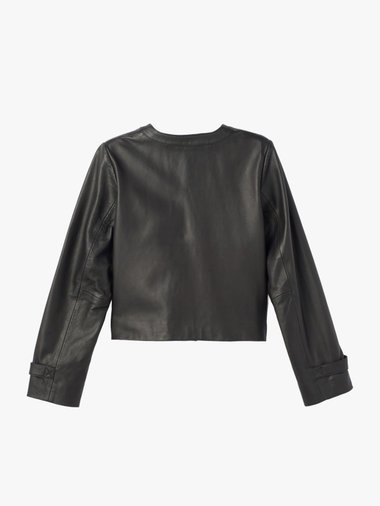 レザー ノーカラー ジャケット "Mignon"