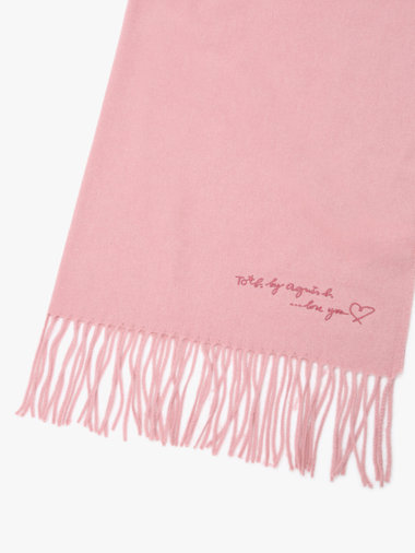 ロゴ刺繍 ウール カシミア マフラー