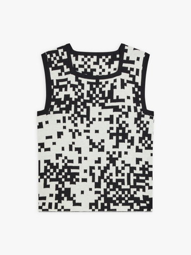 コットン ノースリーブ スクエアネック プルオーバー ”Pixel”