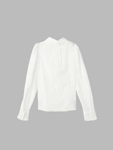 ロゴ刺繍 ボリュームスリーブ ブラウス