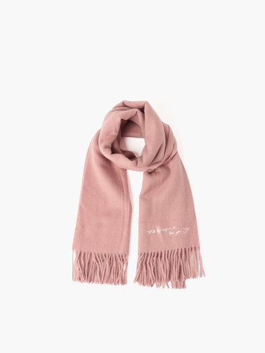 ロゴ刺繍 ウール カシミア マフラー