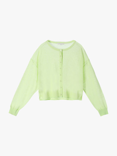 シアー ニット ロングスリーブ カーディガン