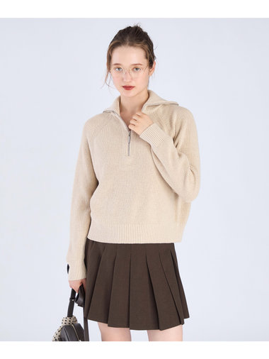 【Outlet】ハーフジップ ニット プルオーバー
