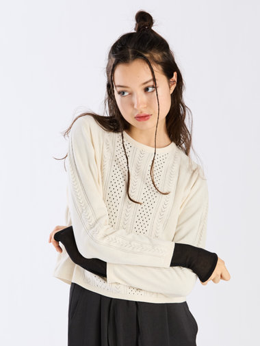 【Outlet】オープンワークモールニットプルオーバー