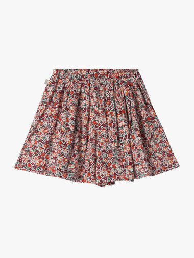 【Outlet】キッズ フラワープリント コットン フレア キュロット