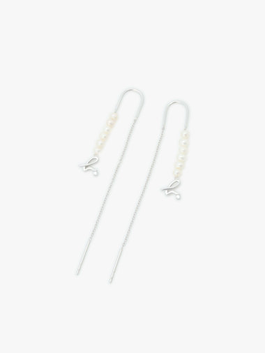 【Outlet】H925 "b." ロゴ パール ピアス "Iconic - thin and tiny"