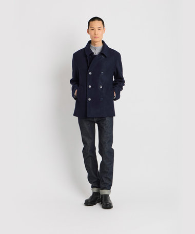 メンズ ウール 長袖 ピーコート "Roan"