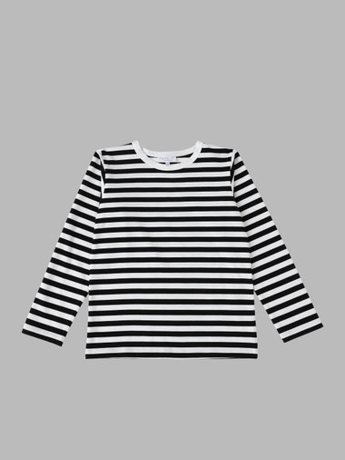 キッズ コットン 細ボーダー 長袖 Tシャツ