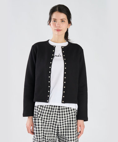 WEB限定 ロゴ コットン 長袖 カーディガンプレッション