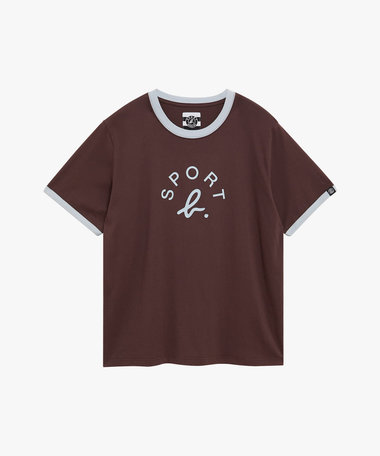 SPORT b. メンズ アーチロゴ コットン 半袖 リンガーTシャツ