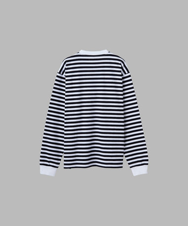 メンズ 細ボーダー コットン 長袖 Tシャツ
