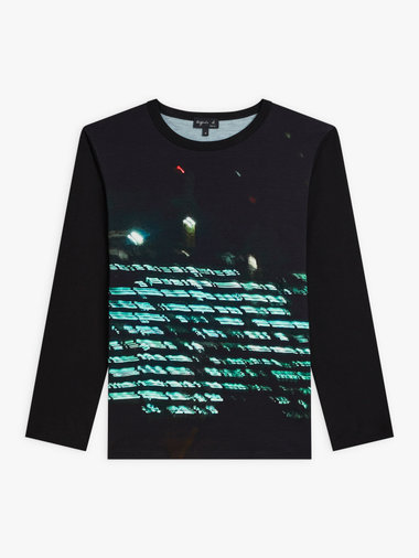 フォトプリント クルーネック 長袖 Tシャツ ”New Cool Bicolor”