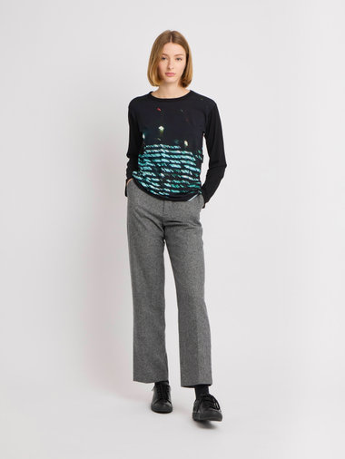 フォトプリント クルーネック 長袖 Tシャツ ”New Cool Bicolor”
