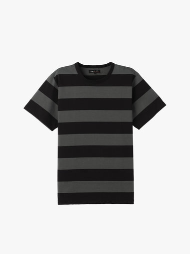 メンズ 太ボーダー コットン 半袖 Tシャツ "Coulos"