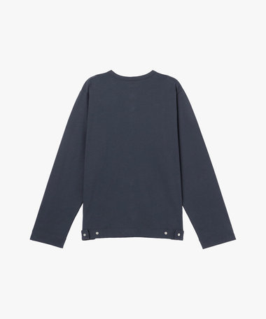 メンズ オーガニックコットン 長袖 カーディガンプレッション