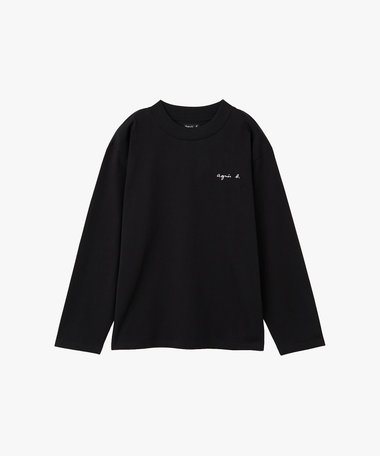 メンズ ロゴ 刺繍 コットン 長袖 Tシャツ "Horace"