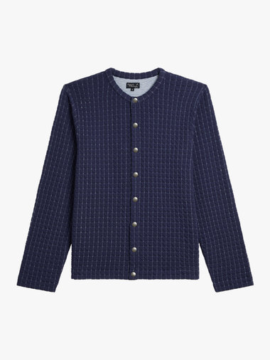 メンズ キルティング風 コットン カーディガンプレッション