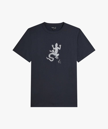メンズ アイコニック プリント コットン 半袖 Tシャツ "Lezard"