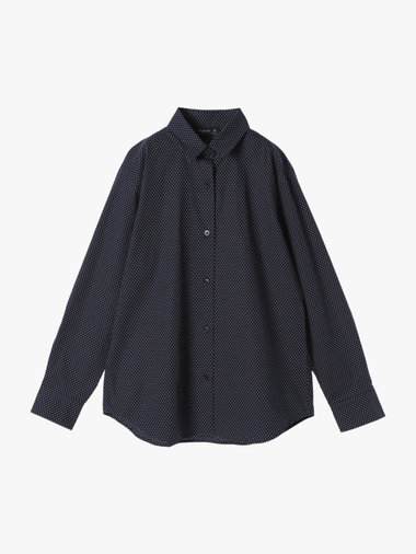 ピンドット コットン 長袖 シャツ "Saori"