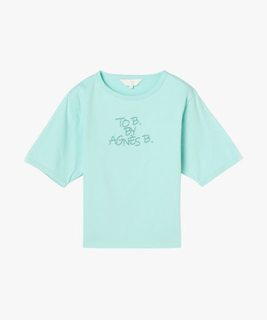 ロゴ 刺繍 コットン 半袖 Tシャツ