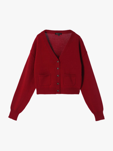 【Outlet】コットン Vネック ニット カーディガン