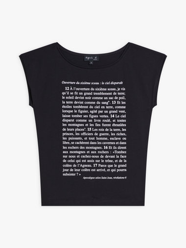 オーガニックコットン プリント ノースリーブ Tシャツ ”Apocalypse selon St Jean”