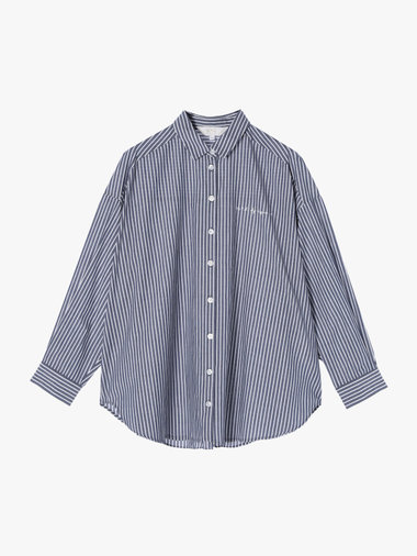 ストライプ コットン ロングスリーブ シャツ